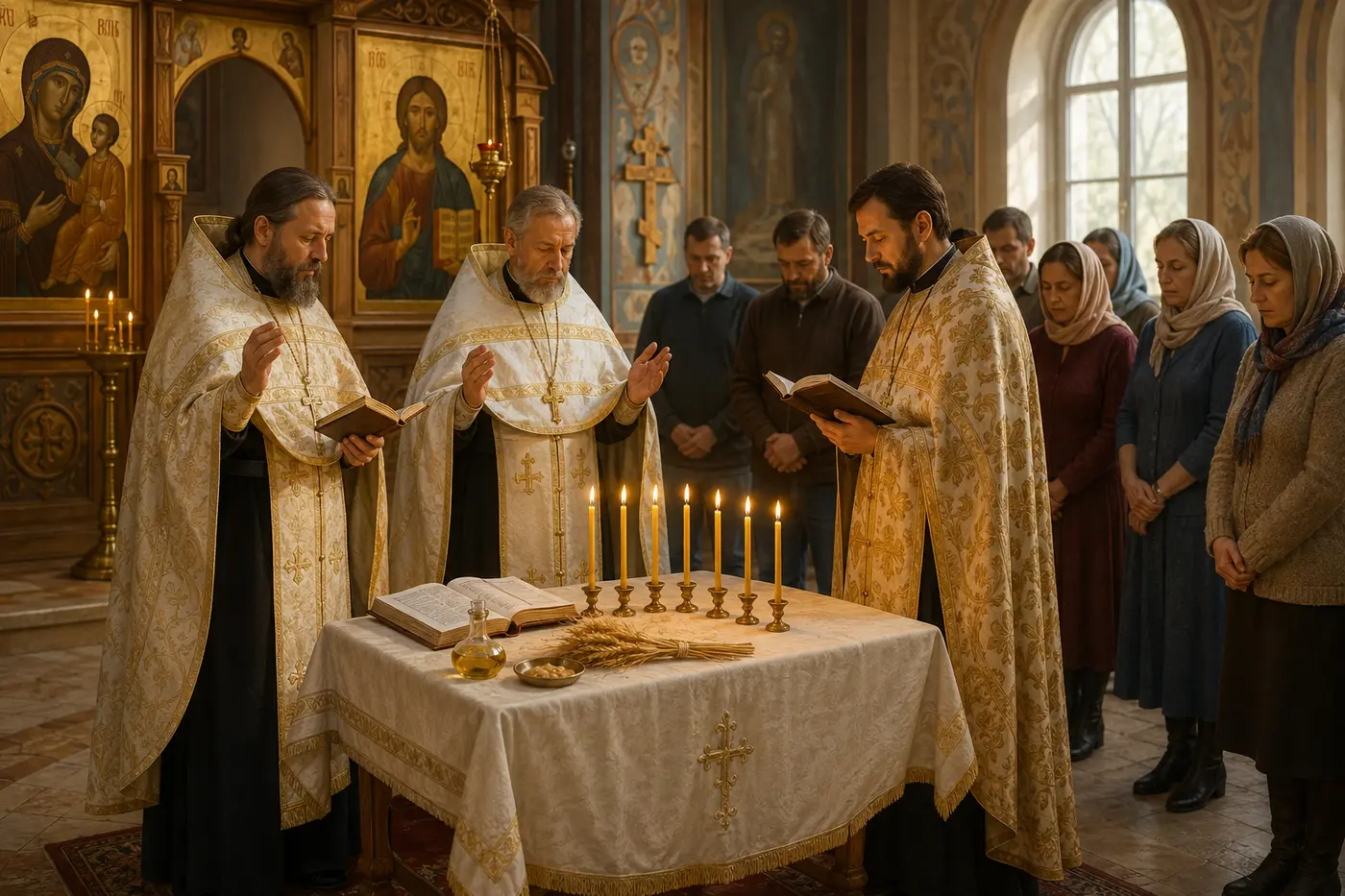 Společná modlitba kněží a věřících při soborovaniji